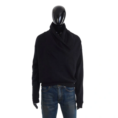 Pre-owned Saint Laurent 995$ Black Shawl-neck Sweatshirt