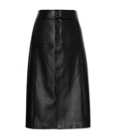 Saint Laurent A-line Midi Skirt In Black