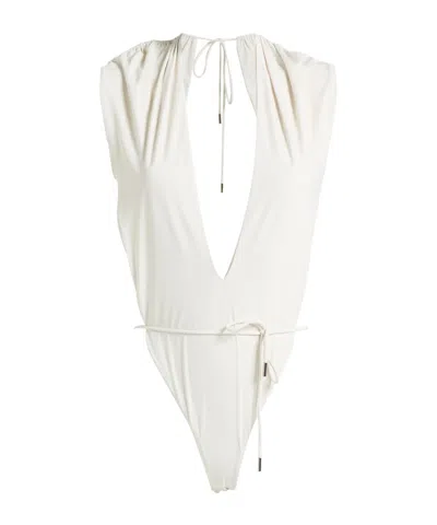 Saint Laurent A Well-fitting And Elastic One-piece Swimsuit In White