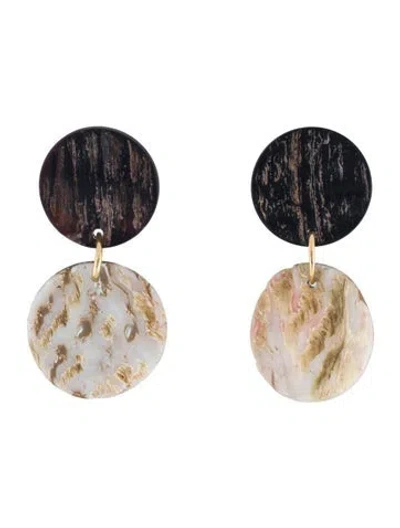 Pre-owned Saint Laurent Abalone Clip On Earrings In Multi