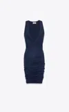 Saint Laurent Abito Canotta In Jersey In Blue