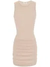 Saint Laurent Abito Canotta In Tulle In Beige