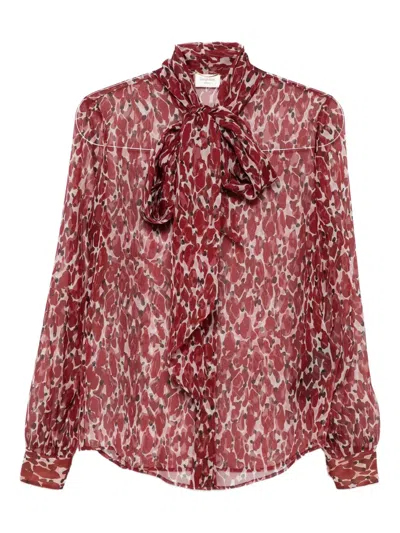 SAINT LAURENT ABSTRACT-PATTERN BLOUSE