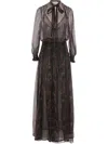 Saint Laurent Abstract-pattern Print Dress In Brown