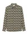 Saint Laurent Abstract-print Cotton Shirt In Black
