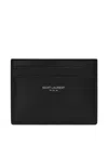 Saint Laurent Logo Card Holder Wallets And Card Holders Black In Black