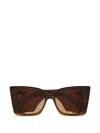Saint Laurent Sl 572 Sunglasses With Geometrical Square Frames In Acetate And With Nylon Lenses In Brown