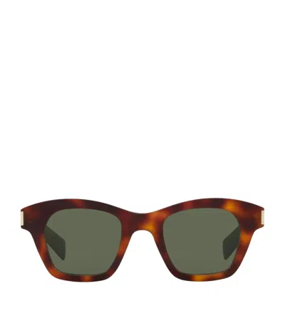 Saint Laurent Womens Brown Sl592 Square-frame Tortoiseshell Acetate Sunglasses
