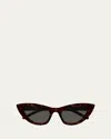 Saint Laurent Acetate Cat-eye Sunglasses In Brown