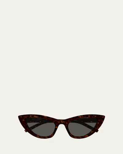Saint Laurent Acetate Cat-eye Sunglasses In Brown