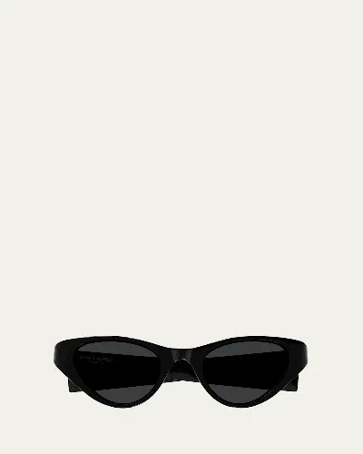 Saint Laurent Acetate Cat-eye Sunglasses In Black