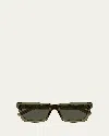 Saint Laurent Acetate Rectangle Sunglasses In Green
