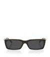 Saint Laurent Acetate Rectangle Sunglasses In Gold