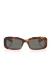 Saint Laurent Acetate Rectangle Sunglasses In Brown