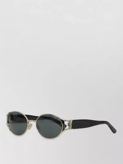 Saint Laurent Acetate Round Sunglasses In Brown
