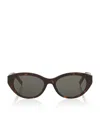 Saint Laurent Womens Brown Slm148 Cat Eye-frame Acetate Sunglasses In Multi