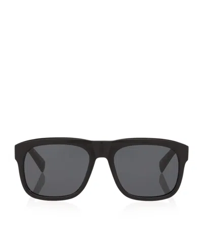 Saint Laurent Acetate Sl 558 Rectangle Sunglasses In Black