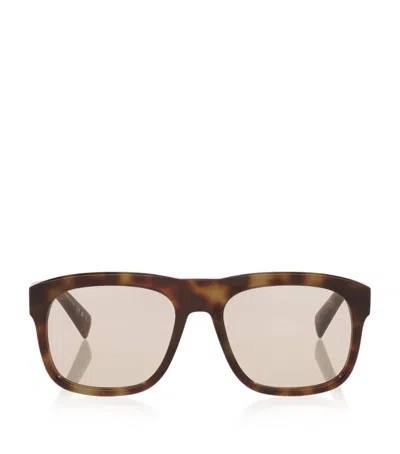 Saint Laurent Acetate Sl 558 Rectangle Sunglasses In Brown
