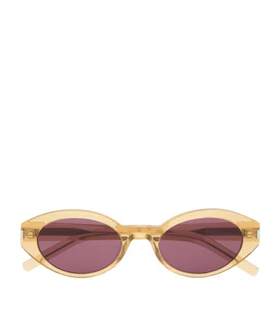 Saint Laurent Acetate Sl 567 Sunglasses In Yellow