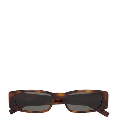 Saint Laurent Acetate Sl 942 Rectangle Sunglasses In Brown