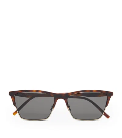 Saint Laurent Acetate Square Sunglasses In Brown
