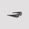 Saint Laurent Black Oval Shield Sunglasses In Black