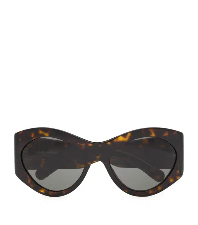 Saint Laurent Acetate Tortoiseshell Sl 854 Butterfly Sunglasses In Brown