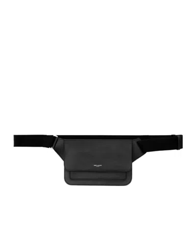 Saint Laurent Adjustable Buckle Waist Pack In Black