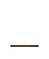 Saint Laurent Adjustable Thin Waist Belt In Brown