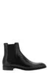 Saint Laurent 25mm Adrien Round-toe Slip-on Boots In Black