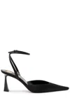 Saint Laurent Aimee Leather-trimmed Satin Pumps In Black