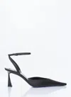 Saint Laurent Aimee Leather-trimmed Satin Pumps In Black