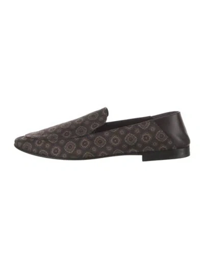 Pre-owned Saint Laurent Alain Printed Loafers W/ Tags In Brown