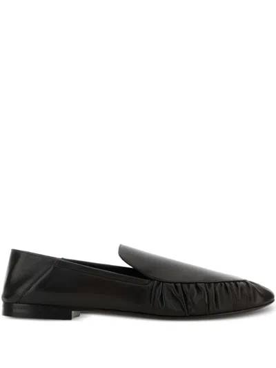Saint Laurent Leather Alain Loafers Featuring Ruched Detailing In Multi