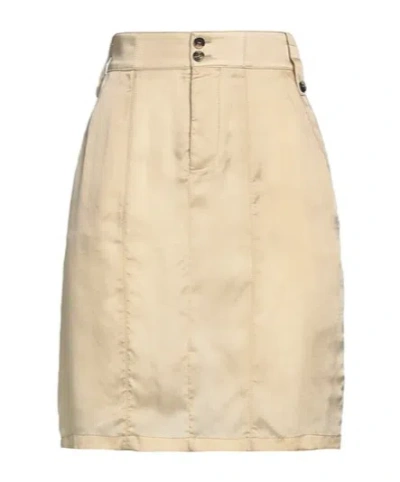 Saint Laurent Satin Pencil Skirt In Neutrals