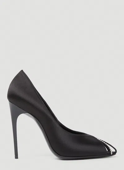 Saint Laurent Alix Embellished High Heel Shoes In Black