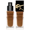 Saint Laurent All Hours Luminous Natural Matte Foundation 24h Longwear Spf 30 With Hyaluronic Acid Dw6 .85 Oz. / 2 In Dw6