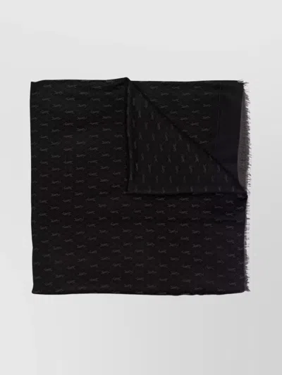 SAINT LAURENT ALL-OVER LOGO WOOL SCARF