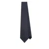 Saint Laurent All-over Patterned Tie In Blue