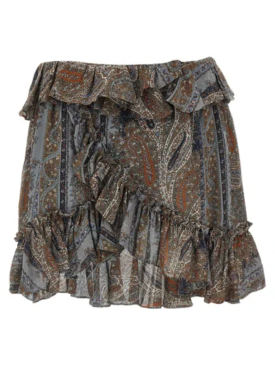 Saint Laurent All Over Print Skirt In Multicolour