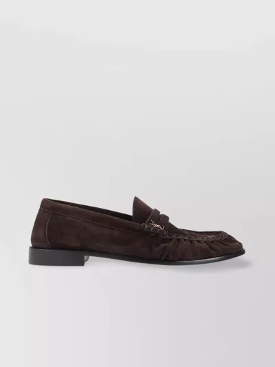 Saint Laurent Almond Toe Loafers Penny Strap