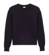 Saint Laurent Batwing Sweater In Half-milano Knit In Blue
