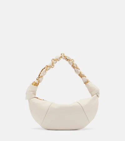 Saint Laurent Amalia Mini Leather Top-handle Bag In White