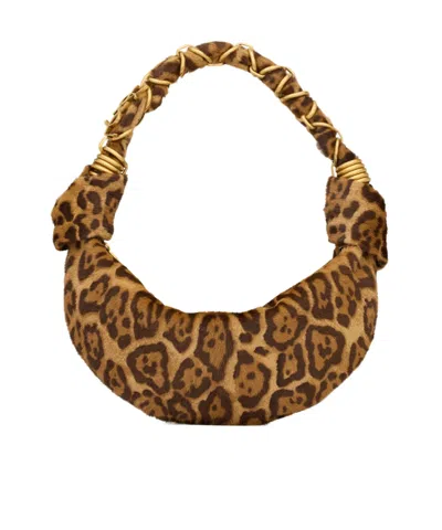 Saint Laurent Amalia Mini Shoulder Bag In Brown And Black