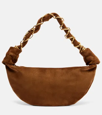 Saint Laurent Amalia Mini Suede Shoulder Bag In Brown