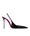 Saint Laurent Amalia 110 Patent Leather Slingback Pumps In Black