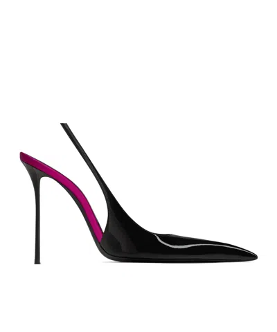 SAINT LAURENT AMALIA SLINGBACK PUMPS IN PATENT LEATHER