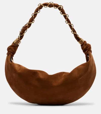 Saint Laurent Amalia Small Suede Shoulder Bag In Brown