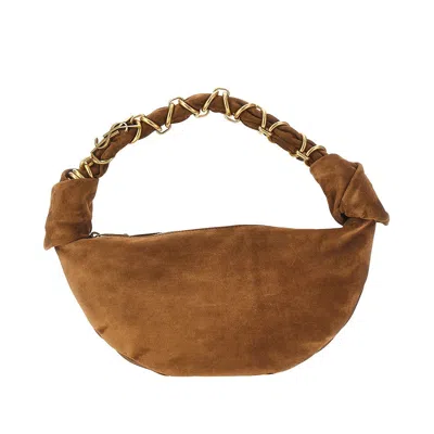 Saint Laurent 'amalia' Suede Leather Mini Hobo Bag In Brown