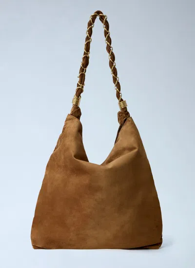 Saint Laurent Amalia Suede Shoulder Bag In Brown